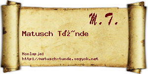 Matusch Tünde névjegykártya